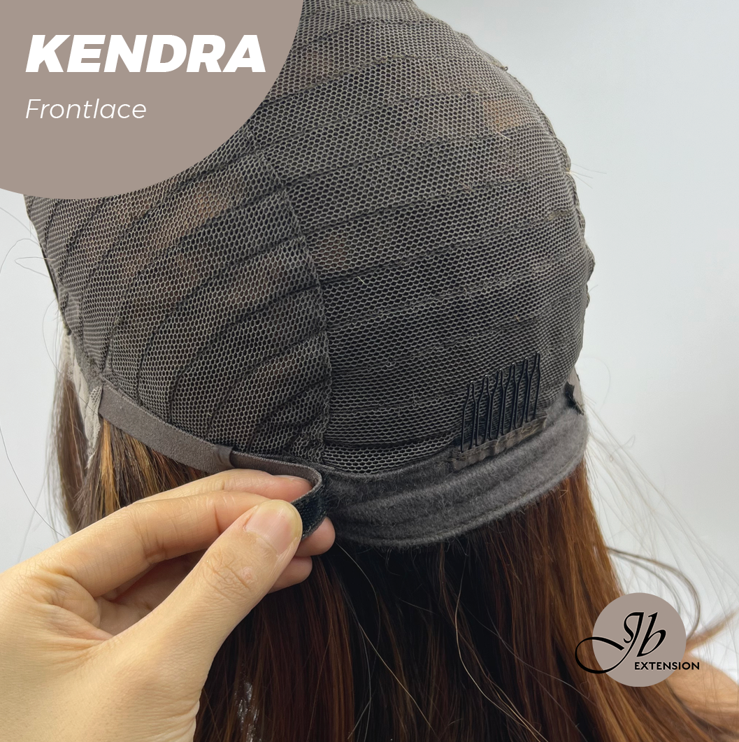 Nichole's Selection - 16 Inches Auburn Highlight Pre-Cut Frontlace Glueless Wig KENDRA