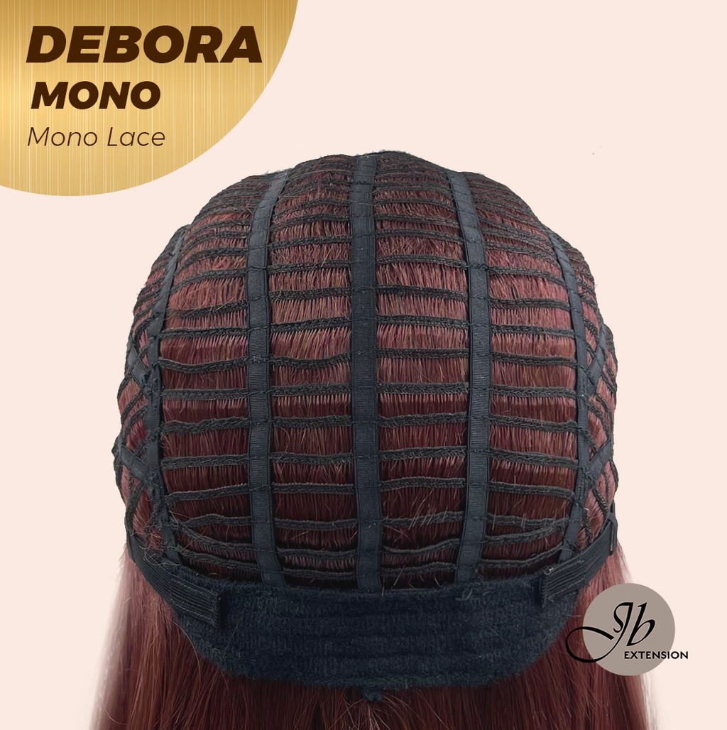 [PRE-ORDER] HOT OF SEASON - DEBORA MONO Monofilament Handmade Wig 6X5 Full Monofilament Hand Tied Top Wig 20 Inches Dark Red Mono Lace Wig With Anti-slip Silicone Strips Glueless Wig DEBORA MONO【BENDY EAR TABS】