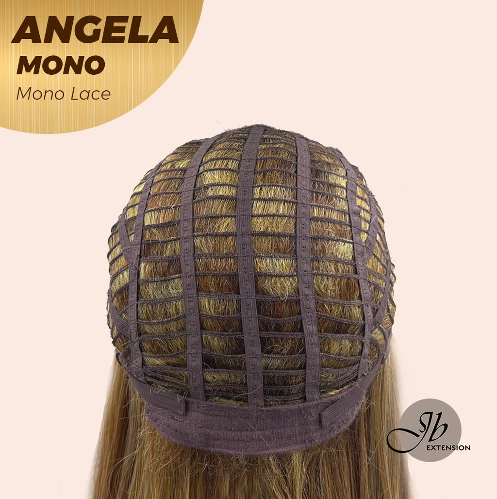 HOT OF SEASON -JBEXTENSION ANGELA MONO Monofilament Handmade Wig 6X5 Full Monofilament Hand Tied Top Wig 16 Inches Crème Caramel Mono Lace Wig With Anti-slip Silicone Strips Glueless Wig ANGELA MONO【BENDY EAR TABS】