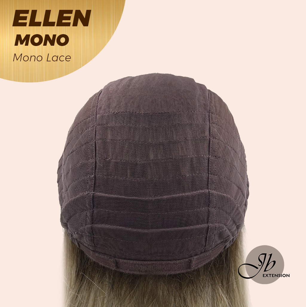 JBEXTENSION ELLEN MONO Full Monofilament Handmade Full Lace Full Hand Tied Wig 12 Inches Blonde Mono Lace Handmade Futura Fiber Wig Glueless Wig ELLEN MONO【BENDY EAR TABS】