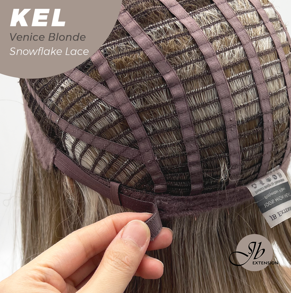 JBEXTENSION 22 Inches Venice Blonde Pre-Cut Snowflake Lace Frontlace Glueless Wig KEL VENICE BLONDE【PERMATEASE】【BENDY EAR TABS】- M/L