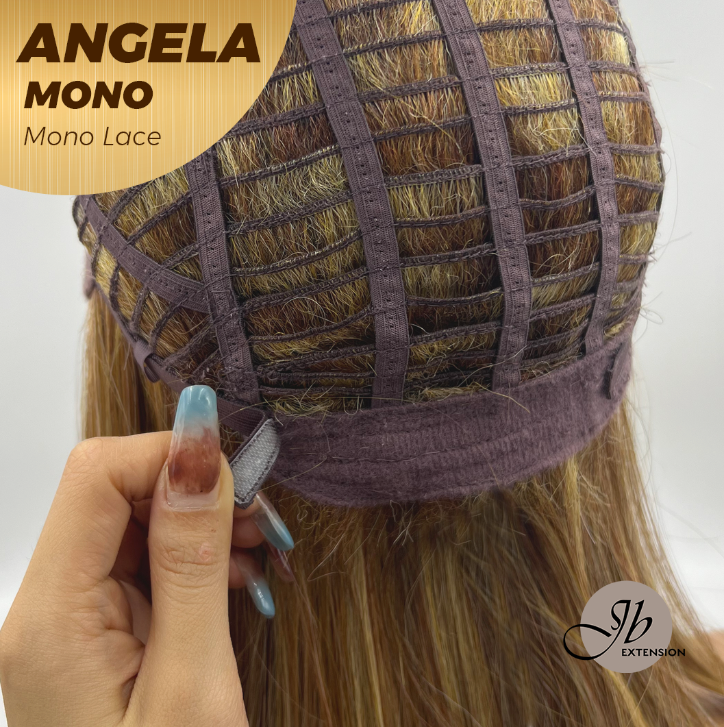 HOT OF SEASON -JBEXTENSION ANGELA MONO Monofilament Handmade Wig 6X5 Full Monofilament Hand Tied Top Wig 16 Inches Crème Caramel Mono Lace Wig With Anti-slip Silicone Strips Glueless Wig ANGELA MONO【BENDY EAR TABS】