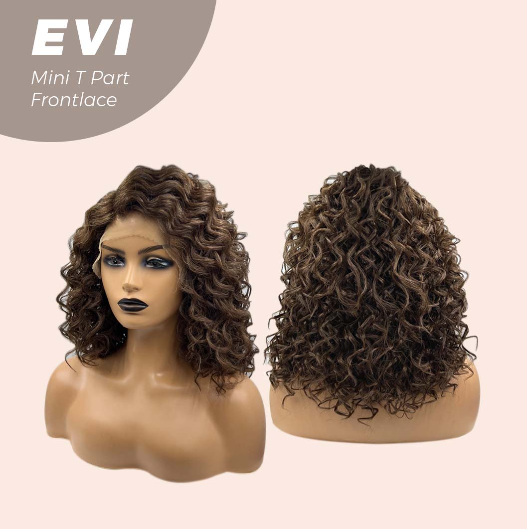 [PRE-ORDER] JBEXTENSION 15 Inches Deep Curly Brown Side Part Mini T Part Frontlace Glueless Wig EVI