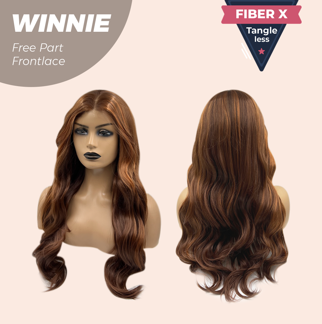 Nichole's Selection -  26 Inches Copper Curly Fiber X, Tangle Less Pre-Cut Free Part Frontlae Glueless Wig WINNIE【FIBER X】