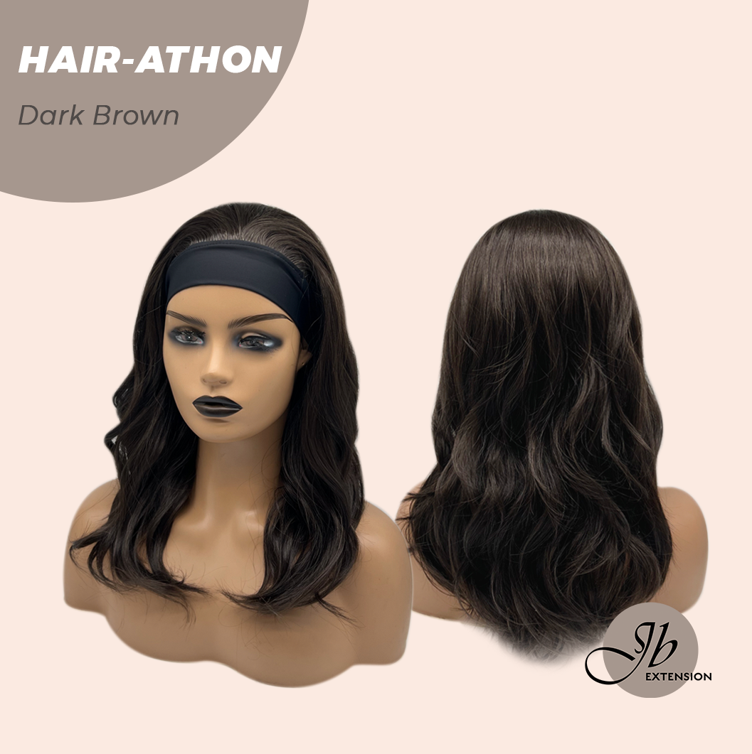 JBEXTENSION 18 Inches Curly Dark Brown Headband Wig HAIR-ATHON - DARK BROWN