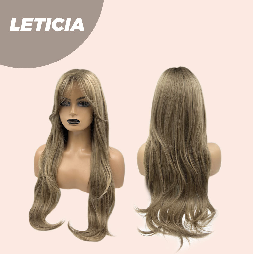 JBEXTENSION 26 Inches Hush Cut Brown Wig With Wispy Bangs LETICIA
