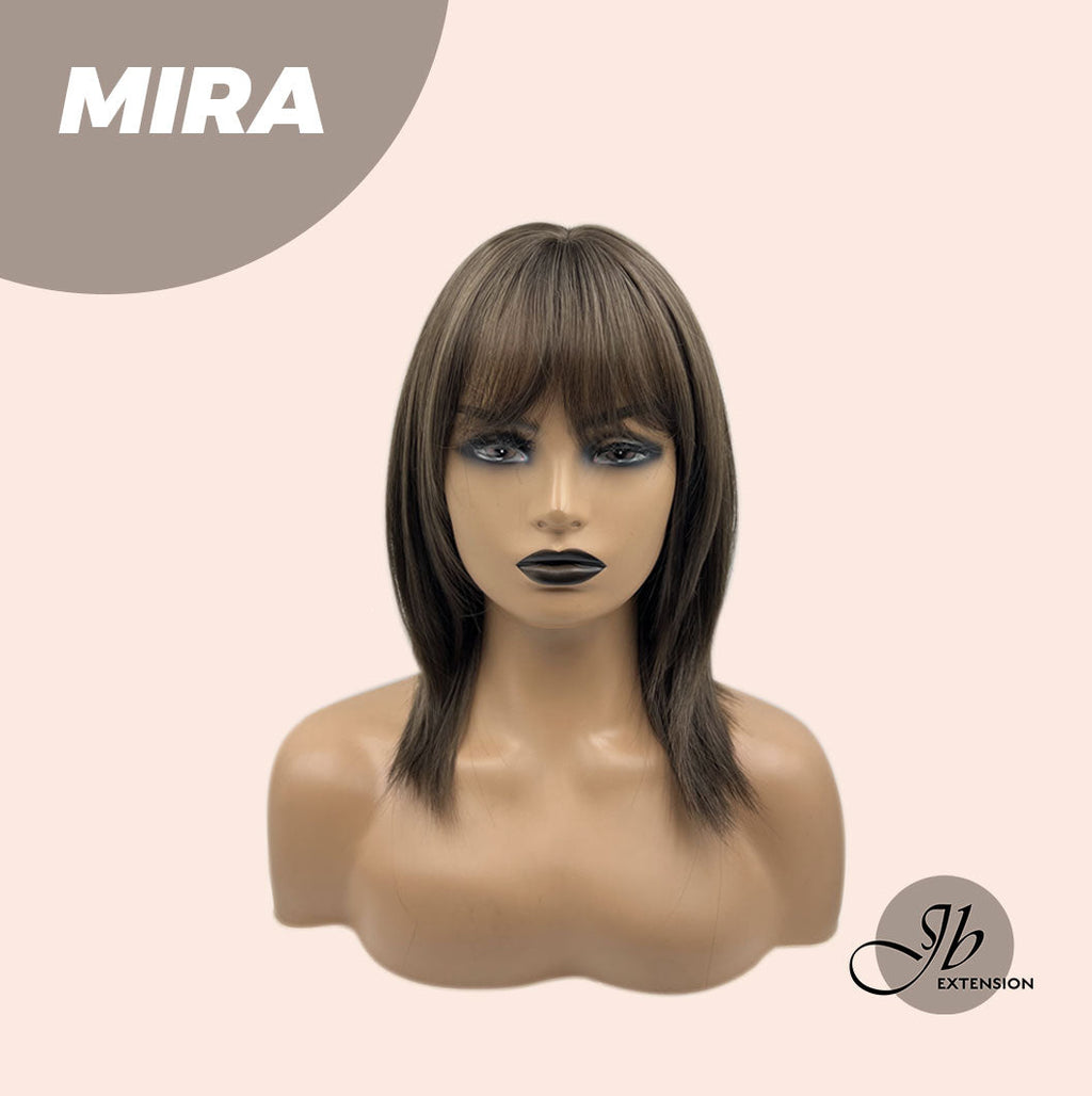 JBEXTENSION 15 Inches Cold Brown Wig With Bangs MIRA
