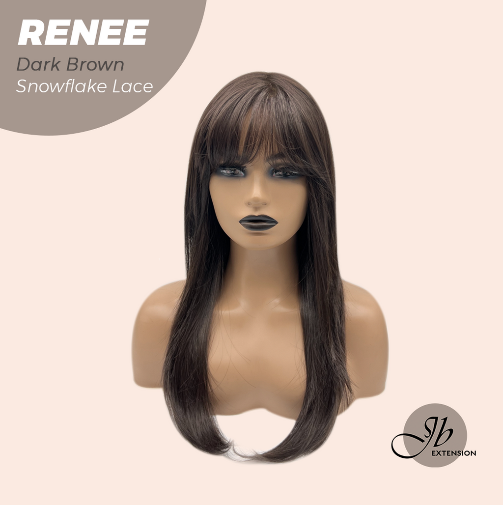 [PRE-ORDER] JBEXTENSION 21 Inches Dark Brown Pre-Cut T Part Snowflake Lace Frontlace Glueless Wig RENEE DARK BROWN【BENDY EAR TABS】