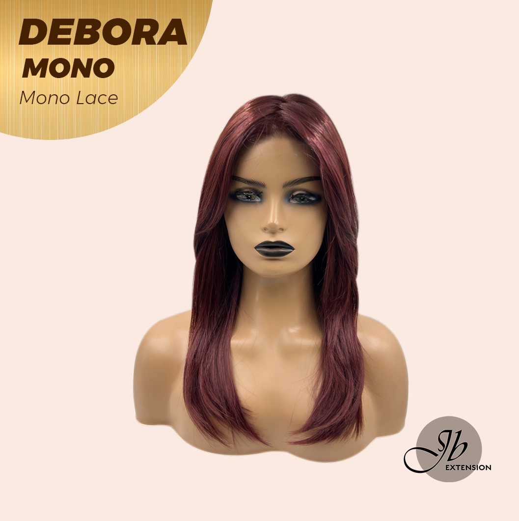[PRE-ORDER] JBEXTENSION DEBORA MONO Monofilament Handmade Wig 6X5 Full Monofilament Hand Tied Top Wig 20 Inches Dark Red Mono Lace Wig With Anti-slip Silicone Strips Glueless Wig DEBORA MONO【BENDY EAR TABS】