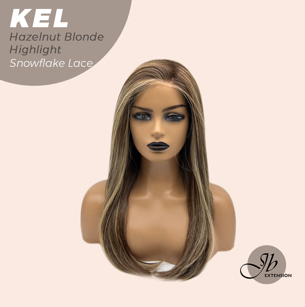 [PRE-ORDER] Get this Influencer Look with Hazelnut Blonde Highlight Pre-Cut Snowflake Lace Wig KEL HAZELNUT