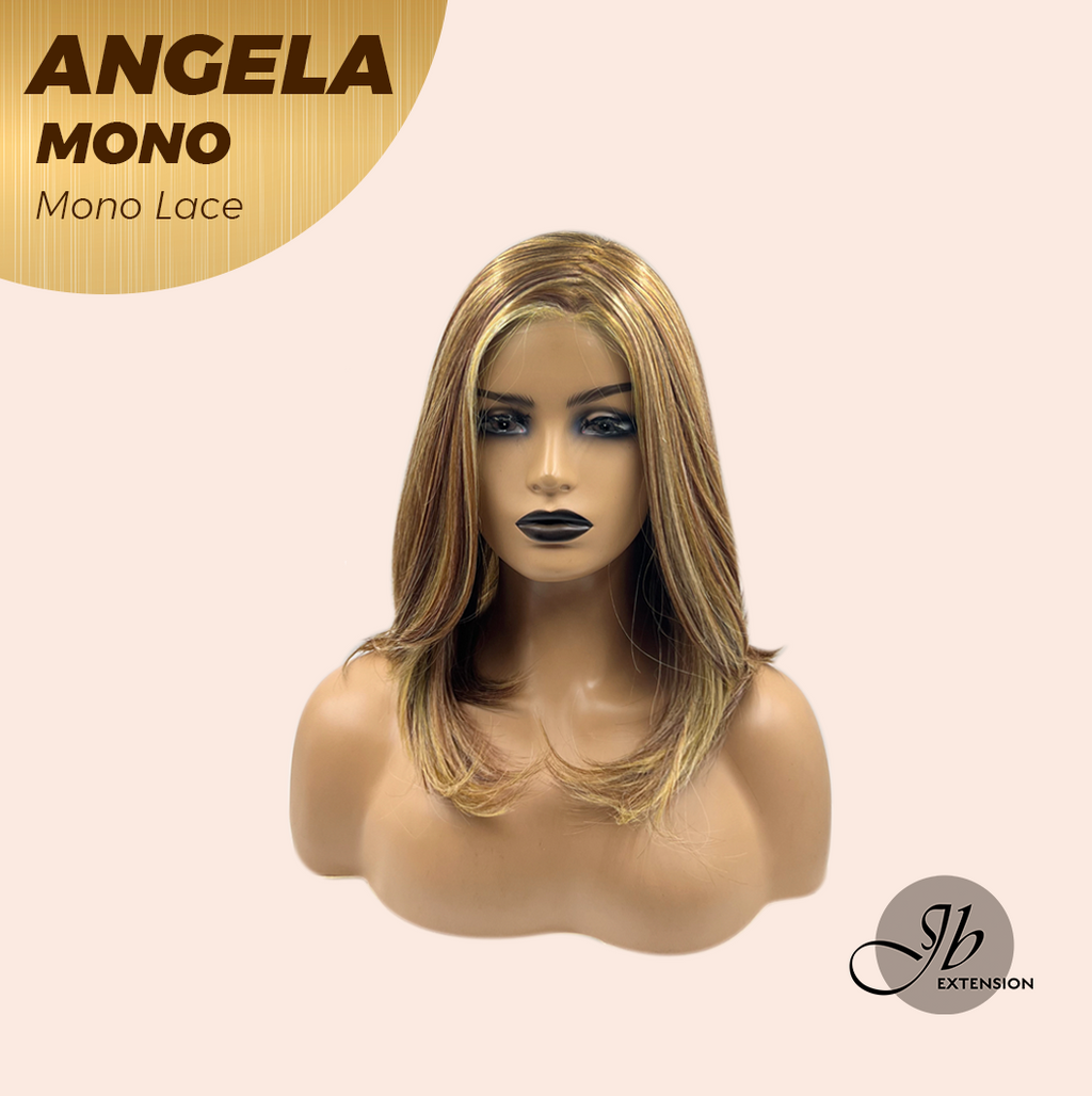 HOT OF SEASON -JBEXTENSION ANGELA MONO Monofilament Handmade Wig 6X5 Full Monofilament Hand Tied Top Wig 16 Inches Crème Caramel Mono Lace Wig With Anti-slip Silicone Strips Glueless Wig ANGELA MONO【BENDY EAR TABS】