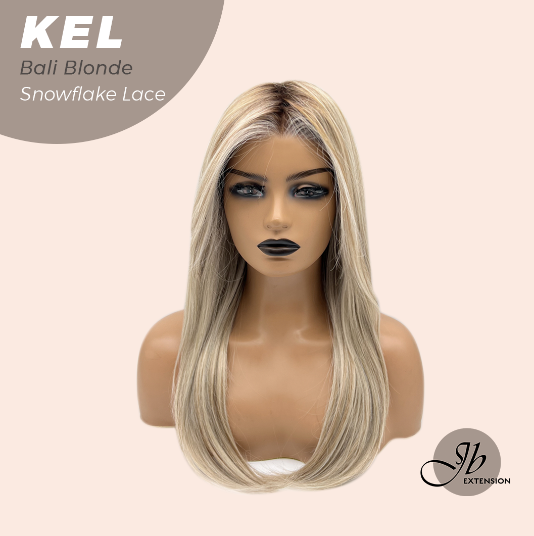 JBEXTENSION 22 Inches Bali Blonde Pre-Cut Snowflake Lace Frontlace Glueless Wig KEL BALI BLONDE【PERMATEASE】【BENDY EAR TABS】- M/L