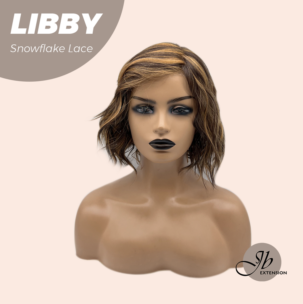 JBEXTENSION 11 Inches Wave Caramel Pre-Cut Side Part Snowflake Lace Frontlace Glueless Wig LIBBY【BENDY EAR TABS】