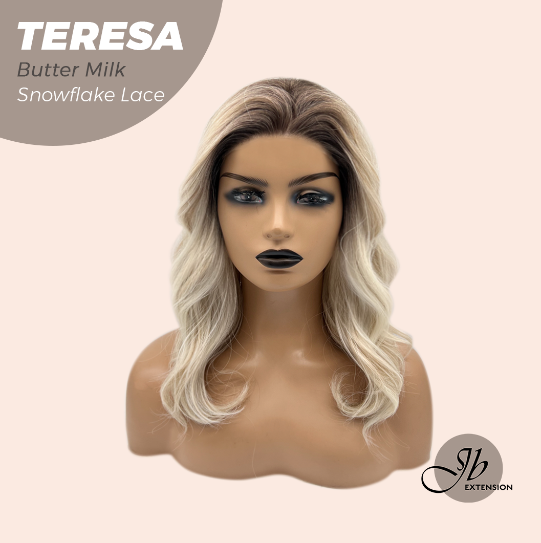 JBEXTENSION 18 Inches Butter Milk Pre-Cut Snowflake Lace Frontlace Glueless Wig TERESA BUTTER MILK【PERMATEASE】【BENDY EAR TABS】