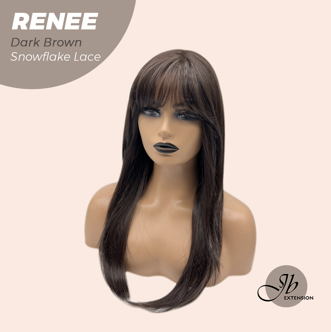[PRE-ORDER] JBEXTENSION 21 Inches Dark Brown Pre-Cut T Part Snowflake Lace Frontlace Glueless Wig RENEE DARK BROWN【BENDY EAR TABS】