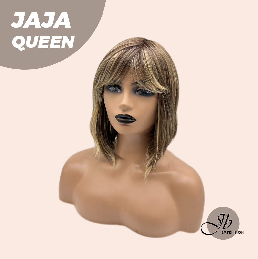 JBEXTENSION 12 Inches Hazelnut Short Women Fashion Wig With Bangs JAJA QUEEN HAZELNUT【PLUS PERMATEASE】【BENDY EAR TABS】