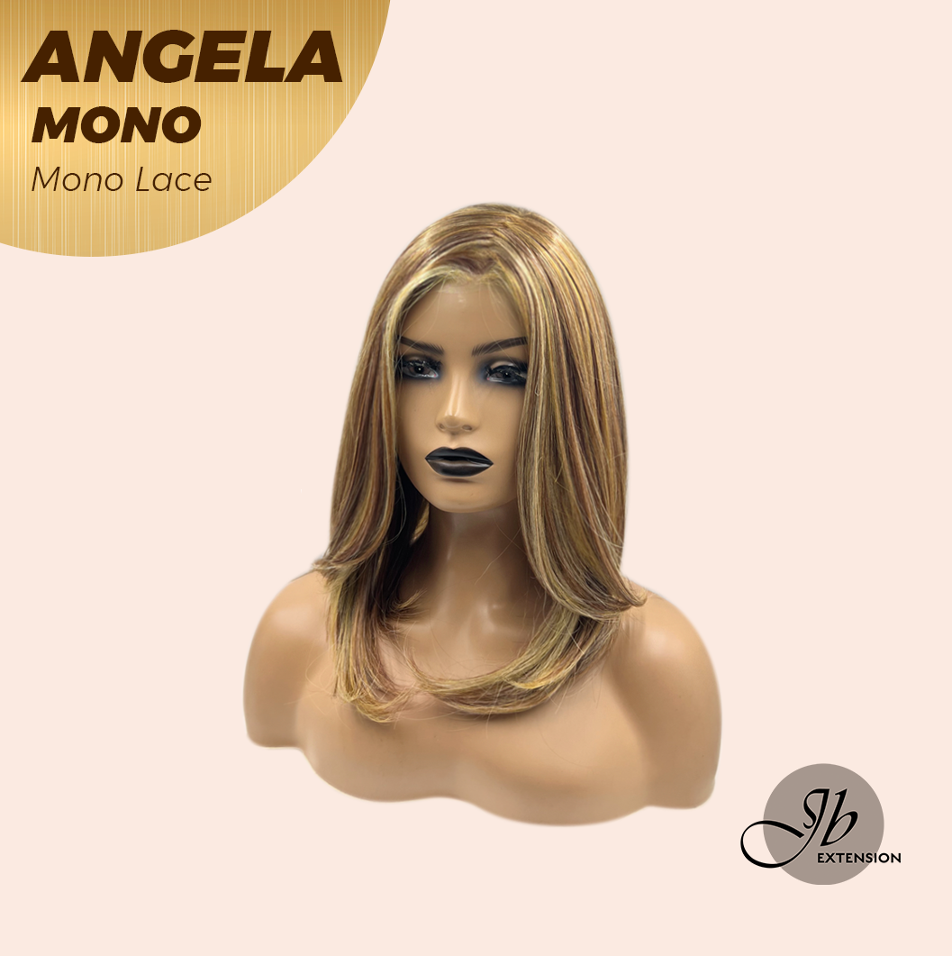 HOT OF SEASON -JBEXTENSION ANGELA MONO Monofilament Handmade Wig 6X5 Full Monofilament Hand Tied Top Wig 16 Inches Crème Caramel Mono Lace Wig With Anti-slip Silicone Strips Glueless Wig ANGELA MONO【BENDY EAR TABS】