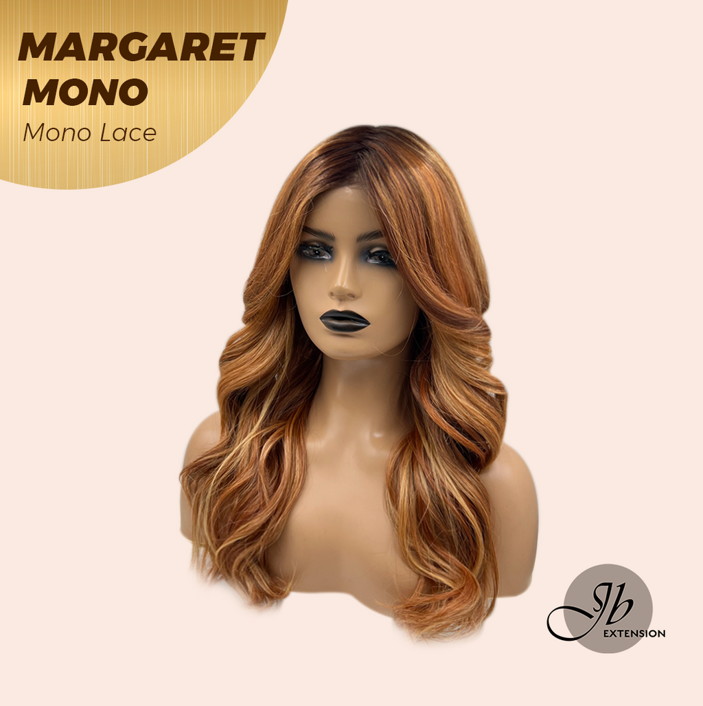 [PRE-ORDER] JBEXTENSION MARGARET MONO Monofilament Handmade Wig 6X5 Full Monofilament Hand Tied Top Wig 20 Inches Light Copper Mono Lace Handmade Futura Fiber Wig With Anti-slip Silicone Strips Glueless Wig MARGARET MONO【BENDY EAR TABS】