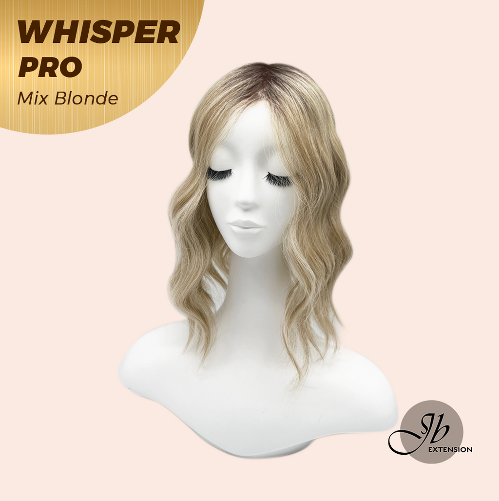 JBEXTENSION 14inch|18inch Clip-In Snowflake Lace Wave Hair Topper Monofilament with Anti-slip Silicone Strips – Crown & Hairline Coverage WHISPER PRO