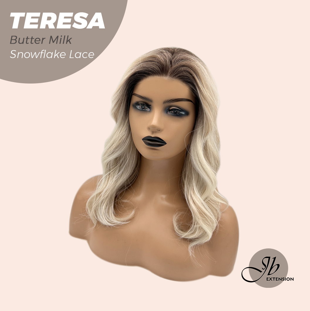 JBEXTENSION 18 Inches Butter Milk Pre-Cut Snowflake Lace Frontlace Glueless Wig TERESA BUTTER MILK【PERMATEASE】【BENDY EAR TABS】