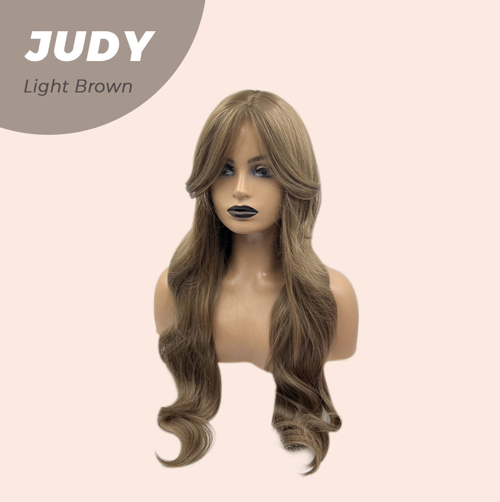 JBEXTENSION 26 Inches Long Curly Light Brown Wig JUDY LIGHT BROWN