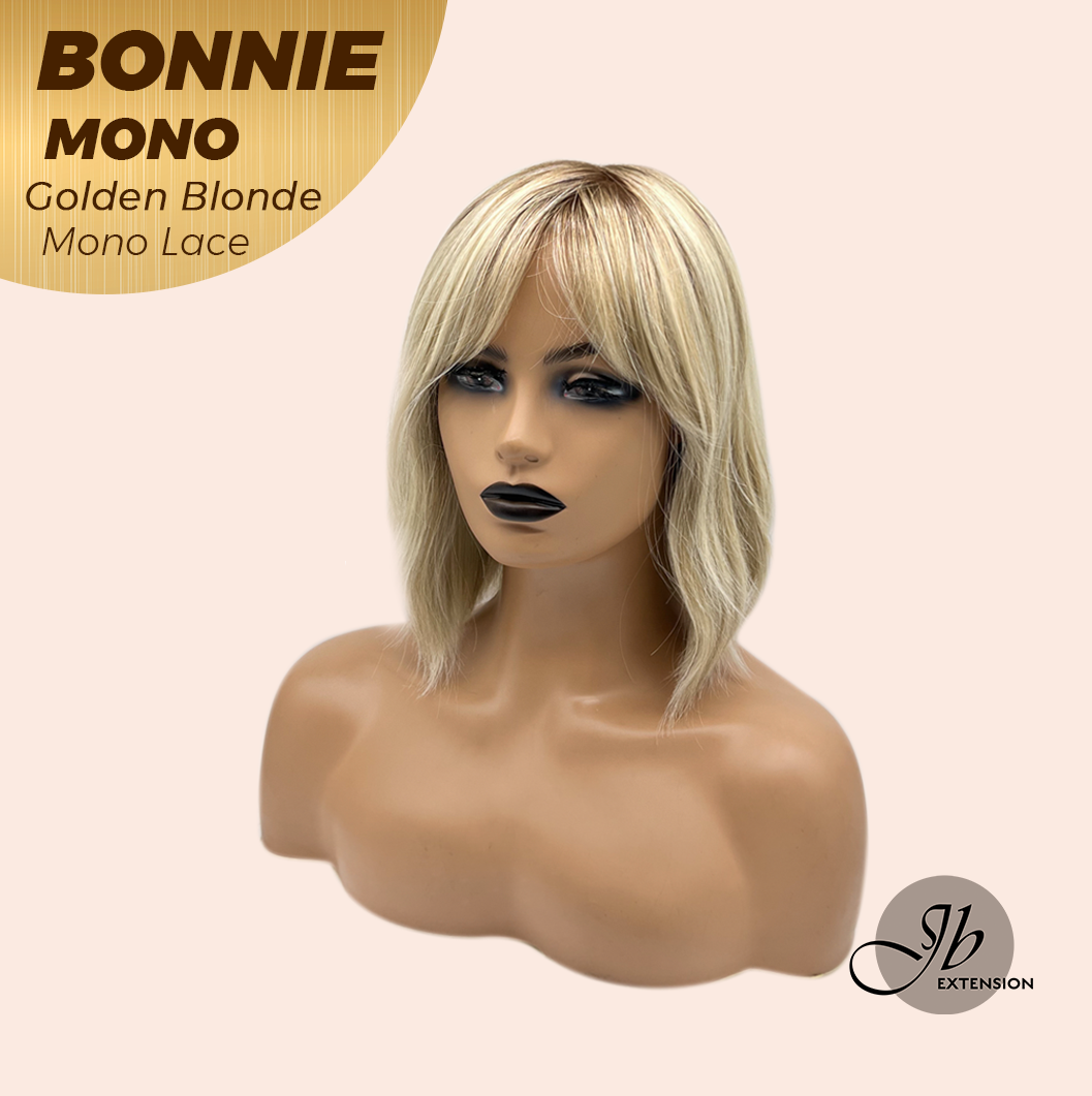 [PRE-ORDER] JBEXTENSION BONNIE MONO GOLDEN BLONDE Full Monofilament Handmade Full Lace Full Hand Tied Wig 12 Inches Golden Blonde With Dark Root Mono Lace Handmade Futura Fiber Glueless Wig BONNIE MONO GOLDEN BLONDE【BENDY EAR TABS】