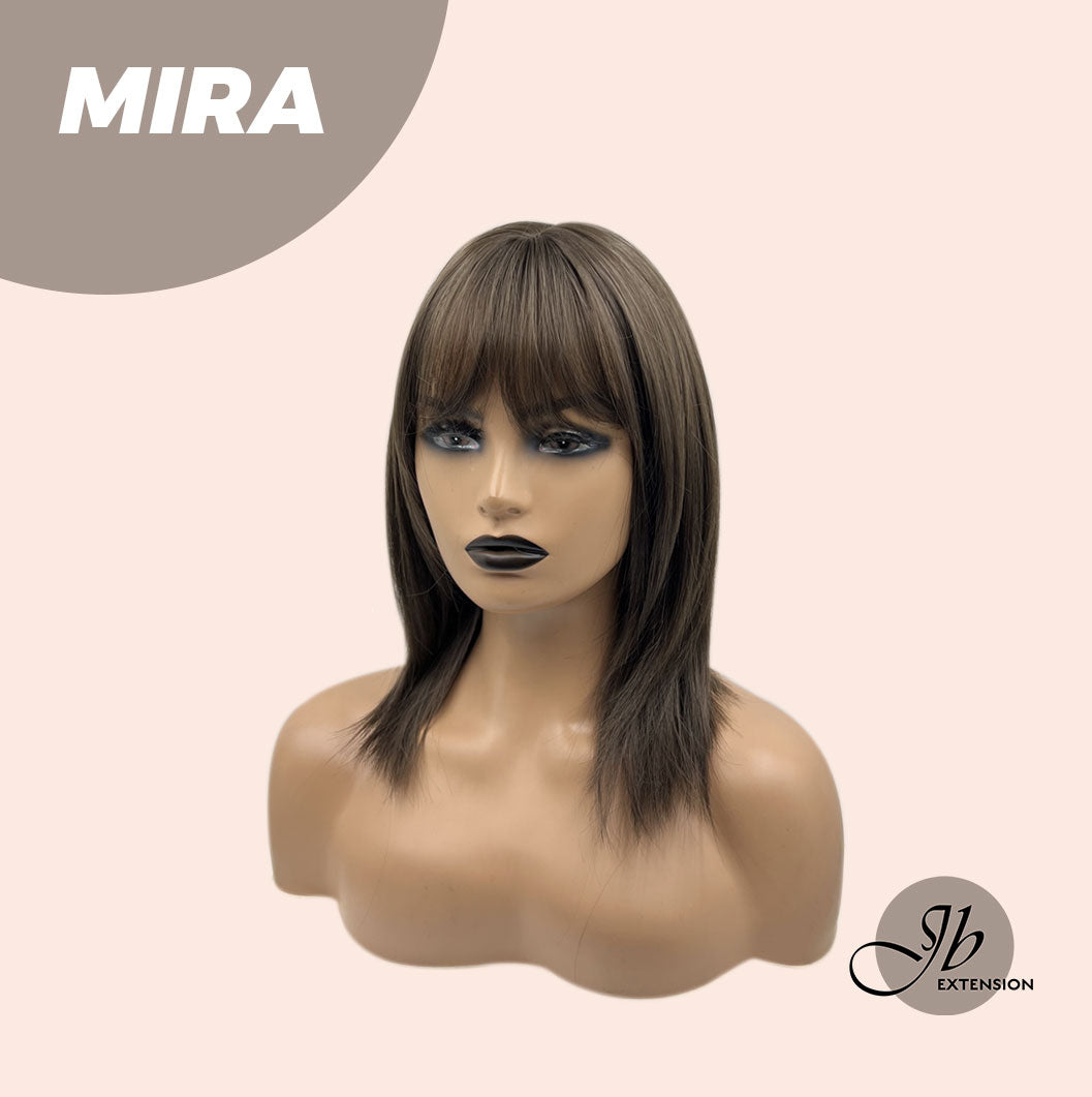 JBEXTENSION 15 Inches Cold Brown Wig With Bangs MIRA