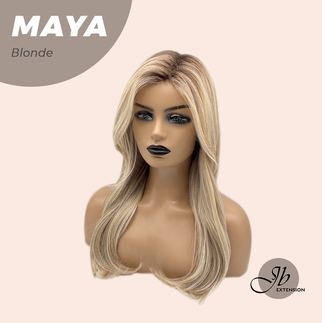 JBEXTENSION 22 Inches Blonde Women Fashion Full Machine Wig MAYA BLONDE【PLUS PERMATEASE】【BENDY EAR TABS】