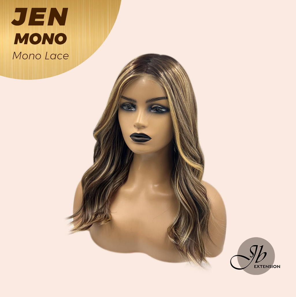 [PRE-ORDER] JBEXTENSION JEN MONO Monofilament Handmade Wig 6X5 Full Monofilament Hand Tied Top Wig 18 Inches Hazelnut Blonde Highlight Mono Lace Wig With Anti-slip Silicone Strips Glueless Wig JEN MONO【BENDY EAR TABS】