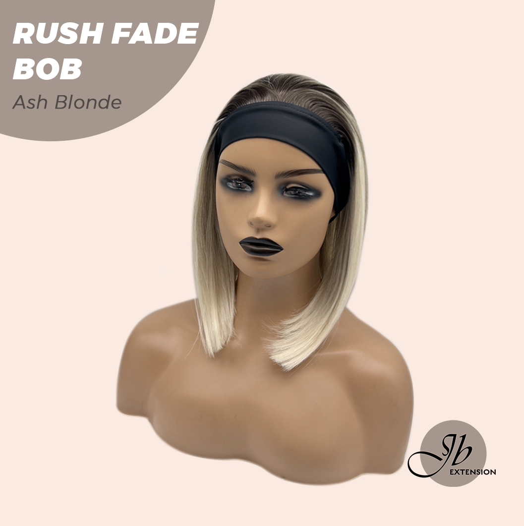 JBEXTENSION 12 Inches Short Hair Ash Blonde Headband Wig RUSH FADE BOB - ASH BLONDE