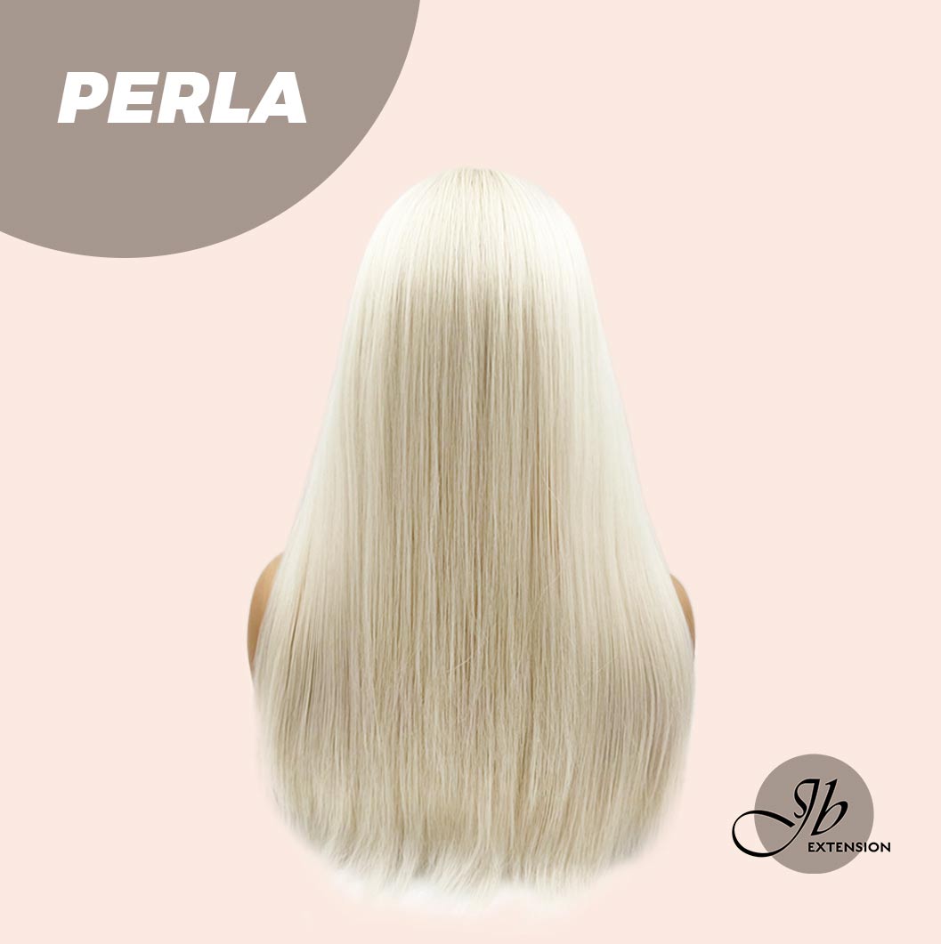 JBEXTENSION 24 Inches White Straight Wig With Bangs PERLA