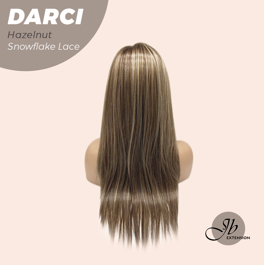 [PRE-ORDER] JBEXTENSION 25 Inches Hazelnut Blonde Highlight Pre-Cut Snowflake Lace Frontlace Glueless Wig DARCI HAZELNUT【PERMATEASE】【BENDY EAR TABS】