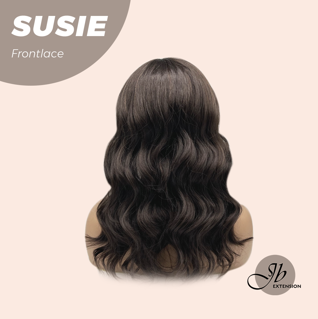JBEXTENSION 16 Inches Dark Brown Women Pre-Cut Frontlace Glueless Wig SUSIE