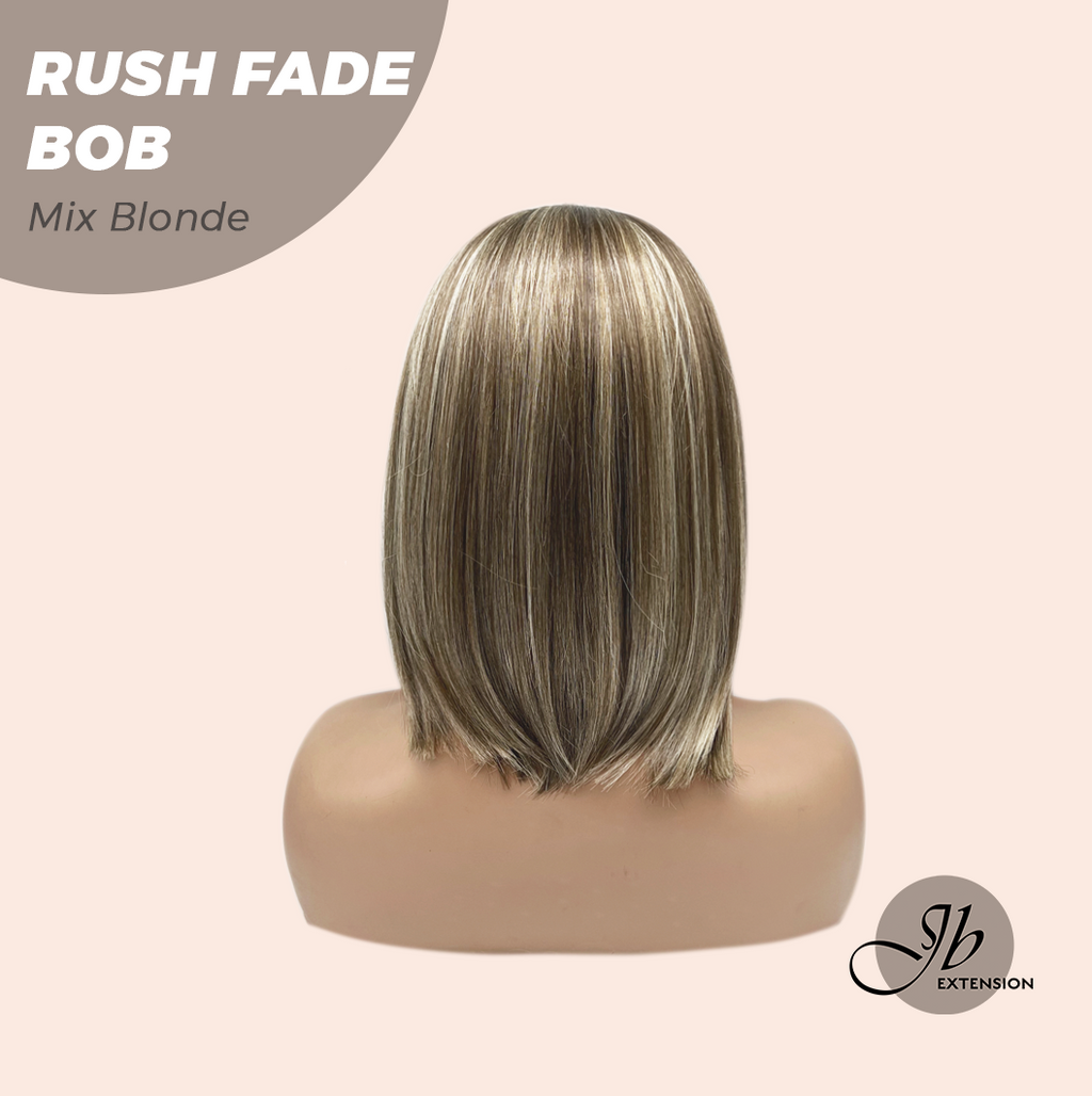 JBEXTENSION 12 Inches Short Hair Mix Blonde Headband Wig RUSH FADE BOB - MIX BLONDE