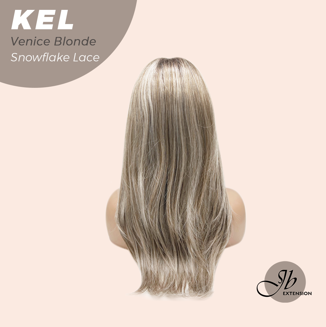 JBEXTENSION 22 Inches Venice Blonde Pre-Cut Snowflake Lace Frontlace Glueless Wig KEL VENICE BLONDE【PERMATEASE】【BENDY EAR TABS】- M/L