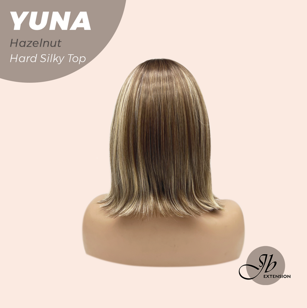 JBEXTENSION 12 Inches Scalpiana Hazelnut 3.5X4 Hard Silky Top Natural Scalp Effect Women Wig With Bangs YUNA HAZELNUT