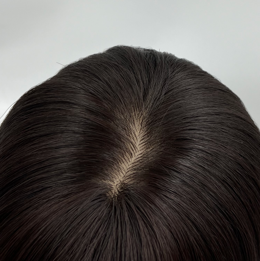 JBEXTENSION 14 Inches Scalpiana Hard Silky Topper Clip in Synthetic Fiber Topper Hair Piece Hair with Bangs for Women Clip in Top Crown Hair Clip on Toupee Hairpiece for Slight Hair Loss/Thinning Hair