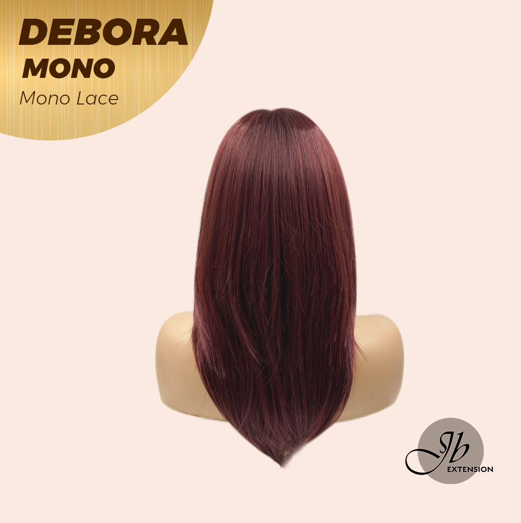 [PRE-ORDER] JBEXTENSION DEBORA MONO Monofilament Handmade Wig 6X5 Full Monofilament Hand Tied Top Wig 20 Inches Dark Red Mono Lace Wig With Anti-slip Silicone Strips Glueless Wig DEBORA MONO【BENDY EAR TABS】