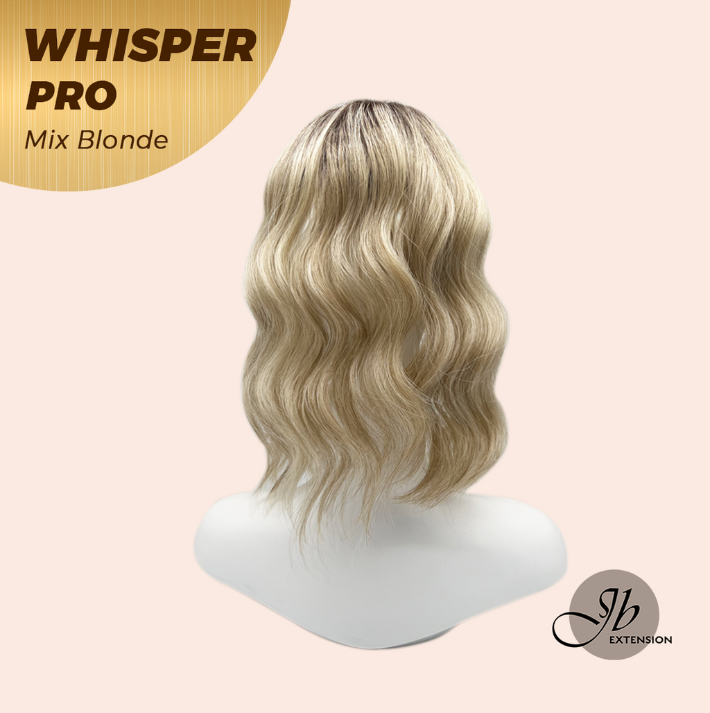 JBEXTENSION 14inch|18inch Clip-In Snowflake Lace Wave Hair Topper Monofilament with Anti-slip Silicone Strips – Crown & Hairline Coverage WHISPER PRO