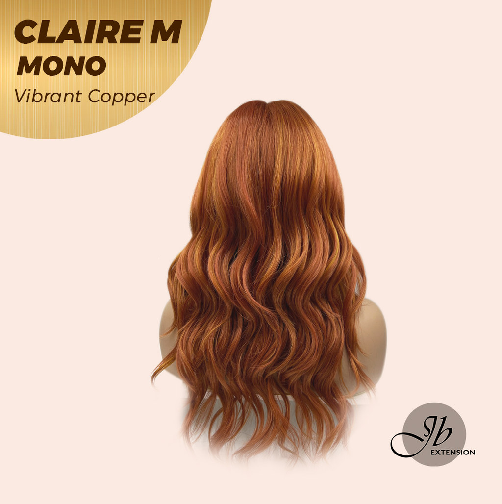 [PRE-ORDER] JBEXTENSION CLAIRE MONO VIBRANT COPPER Partial Monofilament Wig 22 Inches Vibrant Copper Partial Mono Lace Glueless Wig Claire Mono Vibrant Copper【BENDY EAR TABS】