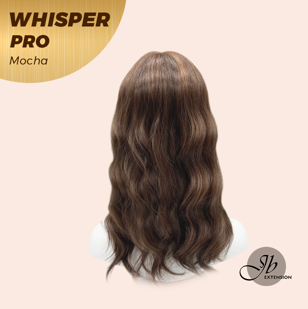 JBEXTENSION 14inch|18inch Clip-In Snowflake Lace Wave Hair Topper Monofilament with Anti-slip Silicone Strips – Crown & Hairline Coverage WHISPER PRO