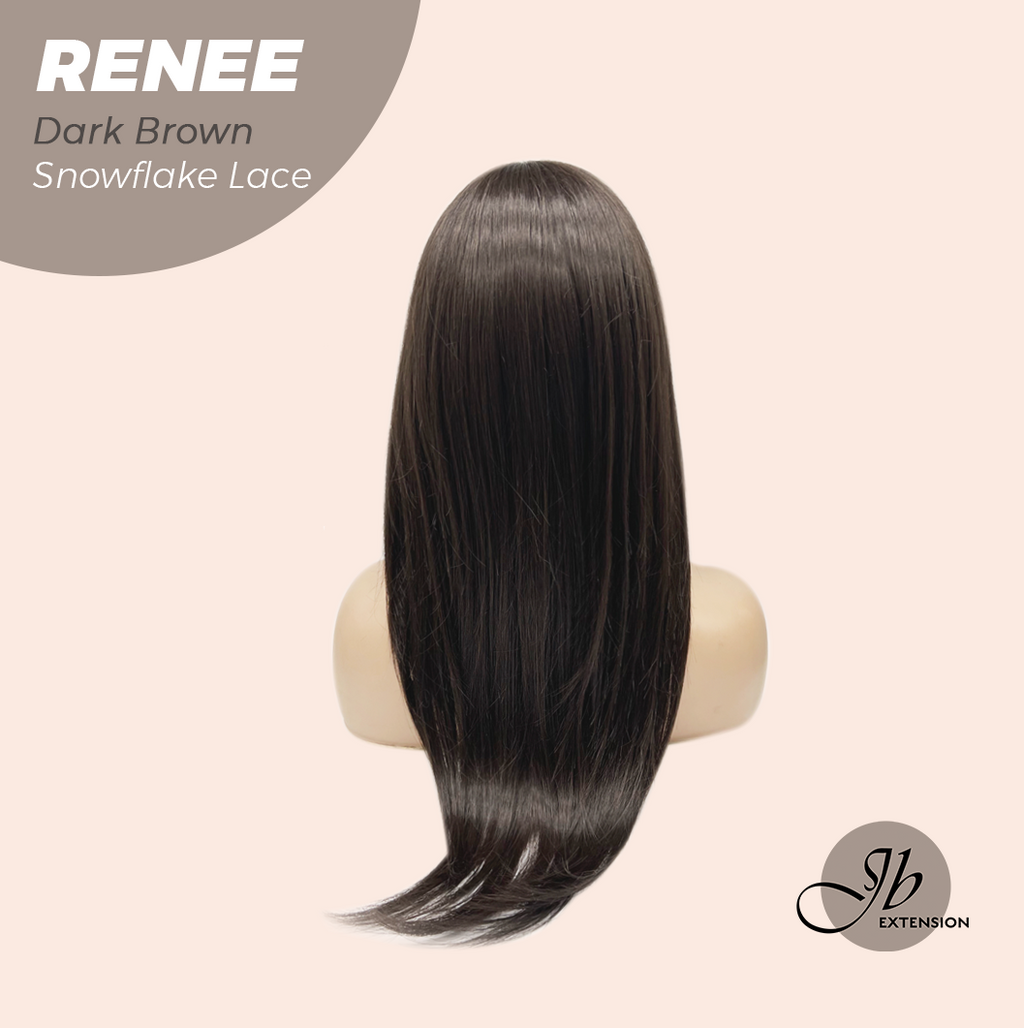 [PRE-ORDER] JBEXTENSION 21 Inches Dark Brown Pre-Cut T Part Snowflake Lace Frontlace Glueless Wig RENEE DARK BROWN【BENDY EAR TABS】