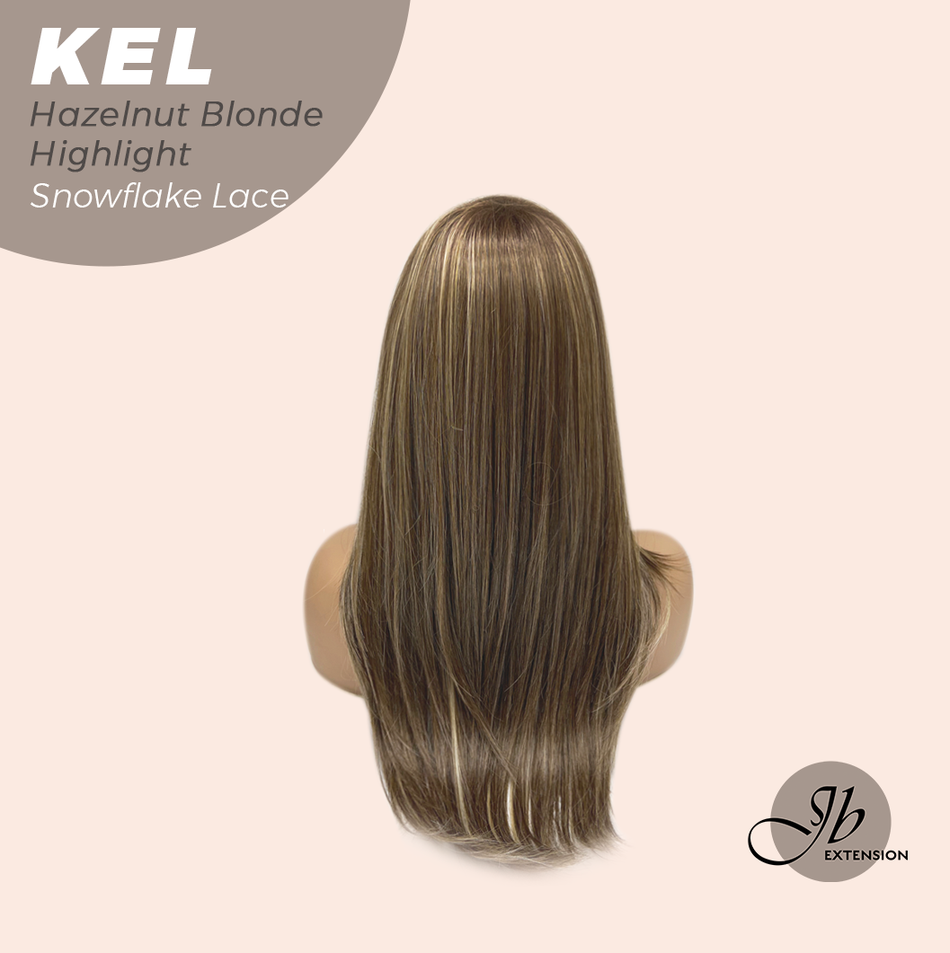 [PRE-ORDER] Get this Influencer Look with Hazelnut Blonde Highlight Pre-Cut Snowflake Lace Wig KEL HAZELNUT