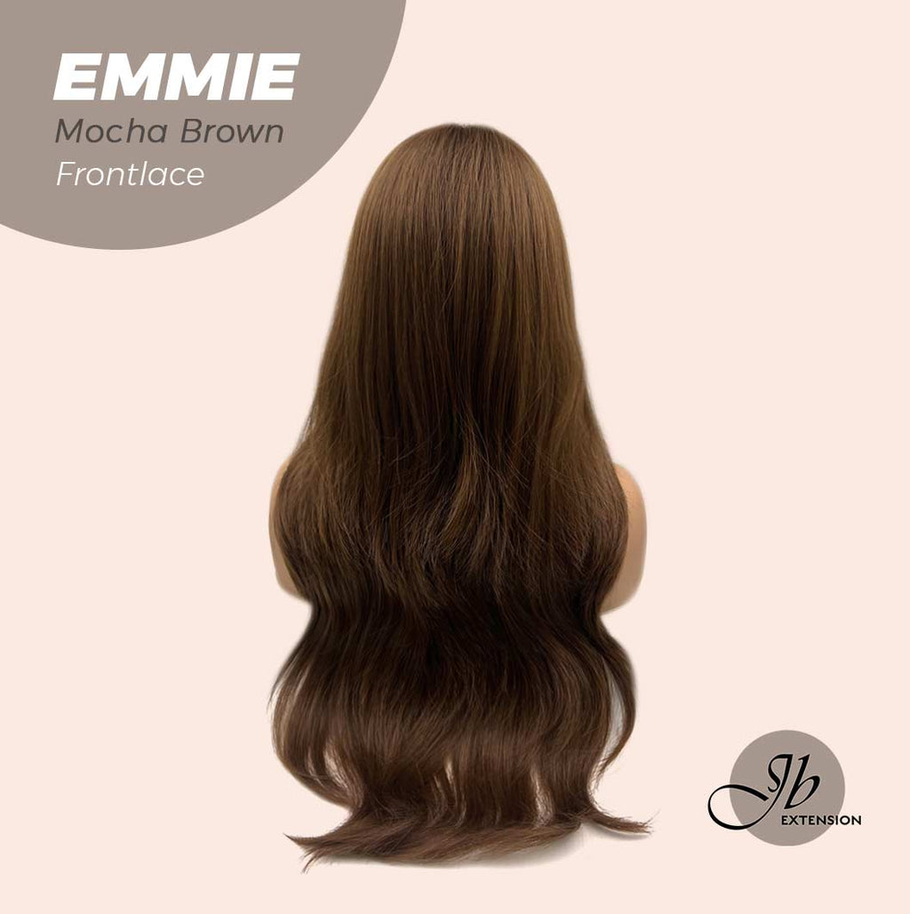 Get the look with our Pre-Cut Frontlace Glueless Wig EMMIE MOCHA BROWN