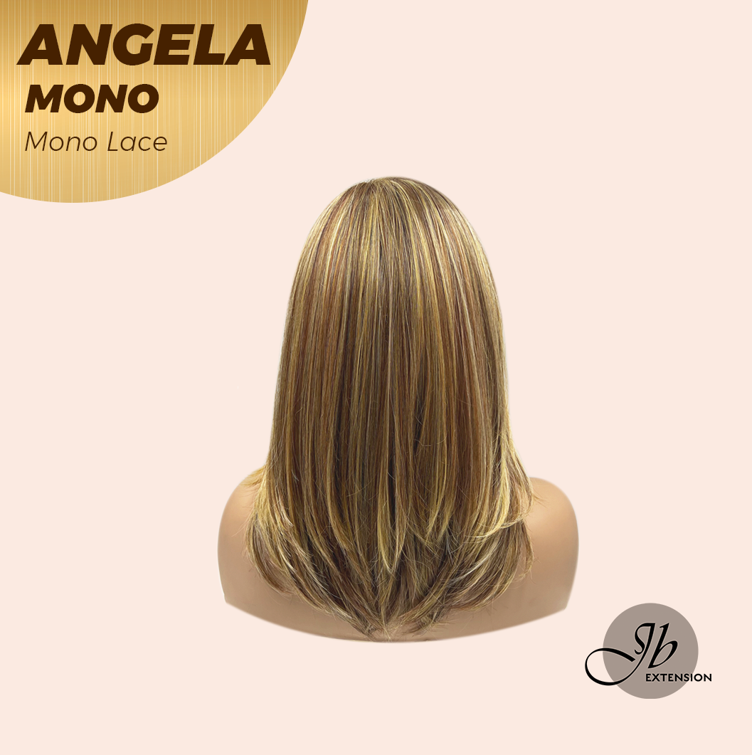 HOT OF SEASON -JBEXTENSION ANGELA MONO Monofilament Handmade Wig 6X5 Full Monofilament Hand Tied Top Wig 16 Inches Crème Caramel Mono Lace Wig With Anti-slip Silicone Strips Glueless Wig ANGELA MONO【BENDY EAR TABS】