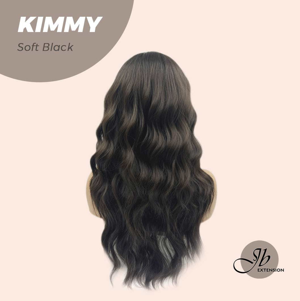 JBEXTENSION 24 Inches Soft Black Body Wave With Bangs Wig KIMMY SOFT BLACK