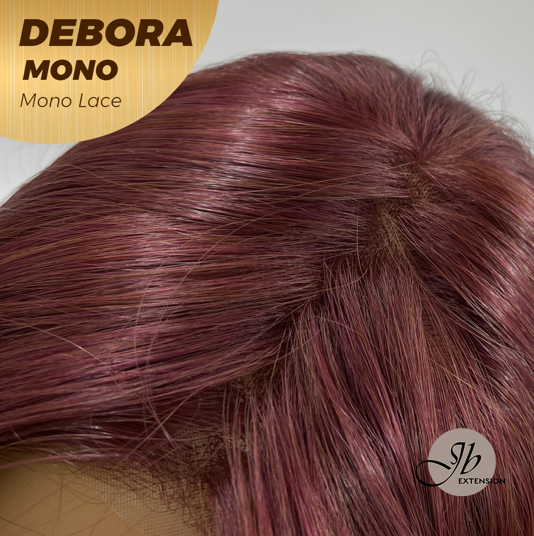 [PRE-ORDER] HOT OF SEASON - DEBORA MONO Monofilament Handmade Wig 6X5 Full Monofilament Hand Tied Top Wig 20 Inches Dark Red Mono Lace Wig With Anti-slip Silicone Strips Glueless Wig DEBORA MONO【BENDY EAR TABS】