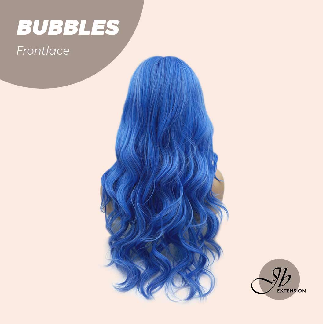 JBEXTENSION 24 Inches Mix Blue Body Wave Pre-Cut Frontlace Glueless Wig BUBBLES