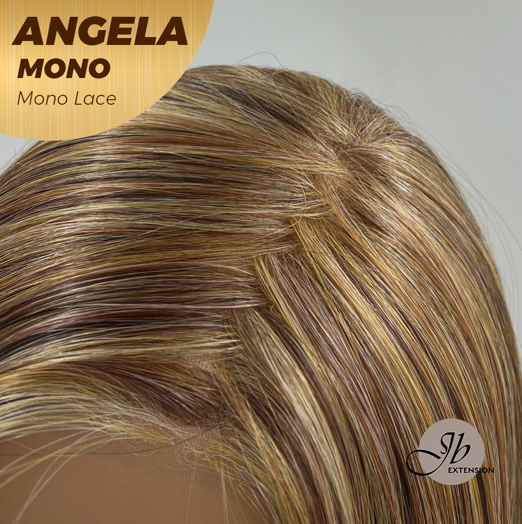 HOT OF SEASON -JBEXTENSION ANGELA MONO Monofilament Handmade Wig 6X5 Full Monofilament Hand Tied Top Wig 16 Inches Crème Caramel Mono Lace Wig With Anti-slip Silicone Strips Glueless Wig ANGELA MONO【BENDY EAR TABS】