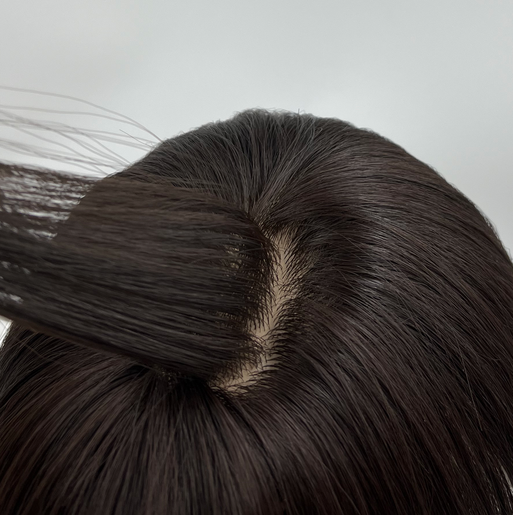 JBEXTENSION 14 Inches Scalpiana Hard Silky Topper Clip in Synthetic Fiber Topper Hair Piece Hair with Bangs for Women Clip in Top Crown Hair Clip on Toupee Hairpiece for Slight Hair Loss/Thinning Hair